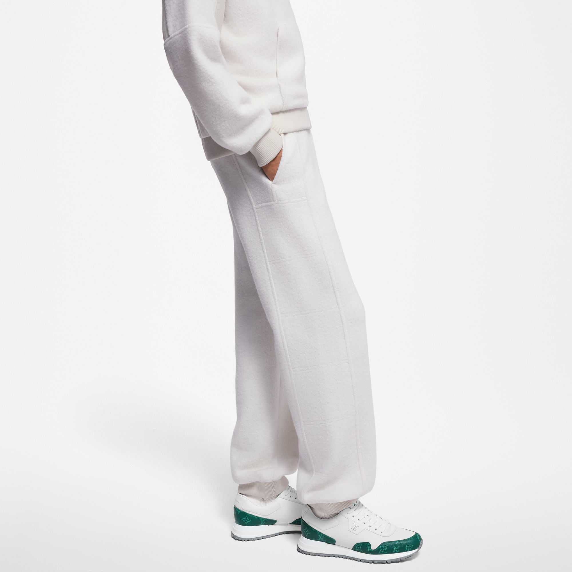 Quilted Textured Wool Pants  in Men