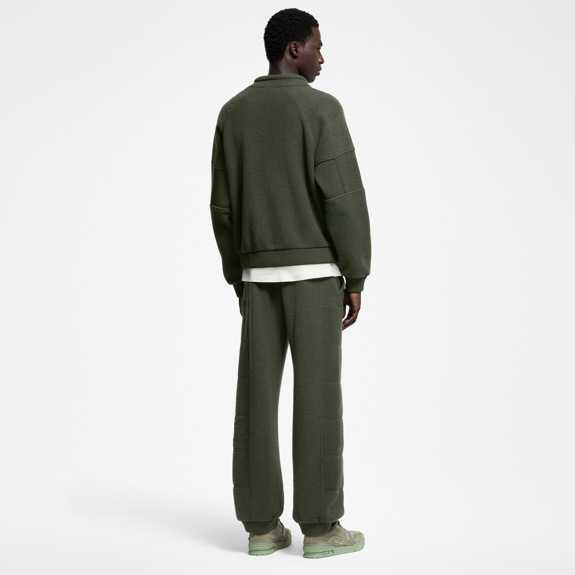 絎縫質感羊毛長褲  in 男士