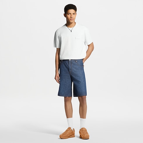 Reflective Nanogram Chambray Shorts in Men's Ready to Wear Denim collections by Louis Vuitton (Product zoom)