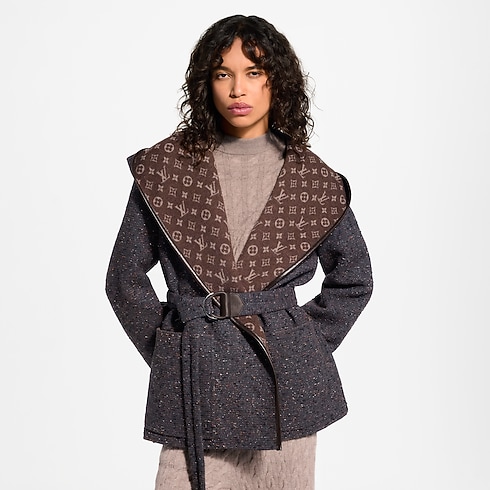 Reversible Short Hooded Wrap Coat in Women's Ready to Wear Coats and Jackets collections by Louis Vuitton (Product zoom)