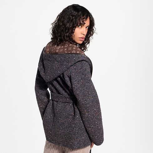 Reversible Short Hooded Wrap Coat in Women's Ready to Wear Coats and Jackets collections by Louis Vuitton (Product zoom)