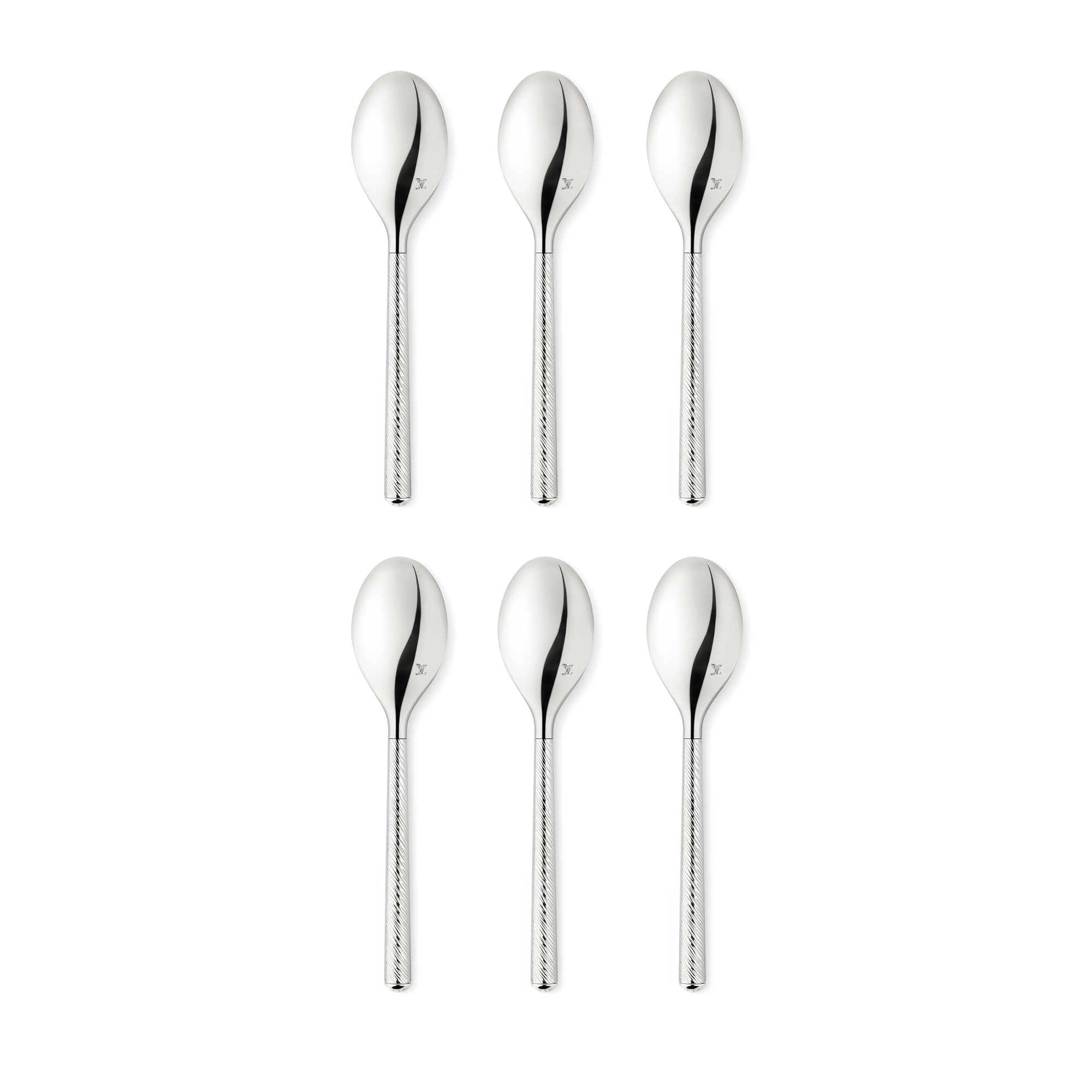 Rivet Epi Set Of 6 Espresso Spoon Epi Leather in Trunks, Travel and Home