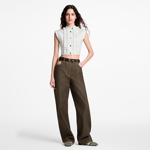 Ruffle Trim Technical Jersey Top in Women's Ready to Wear Tops collections by Louis Vuitton (Product zoom)