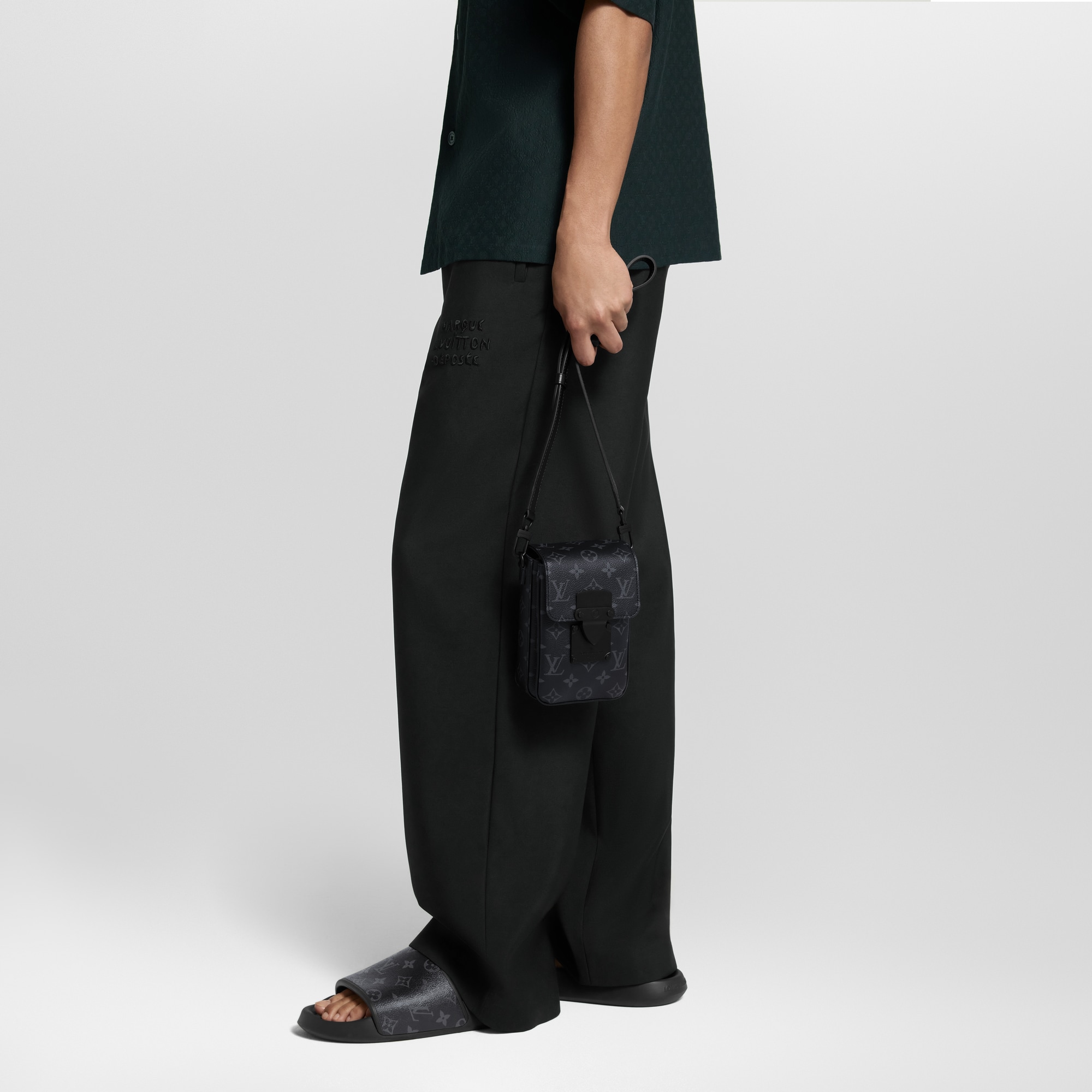 S-Lock Vertical Wearable Wallet Monogram Eclipse Canvas in Men