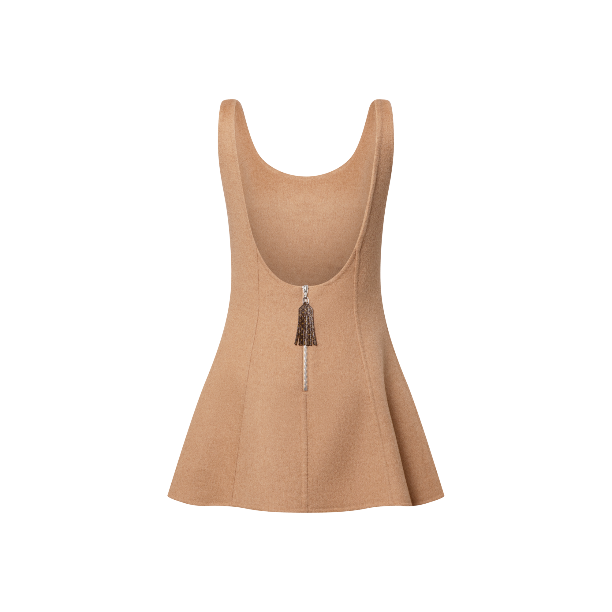 Scoop Back Camel Skater Dress  in Women