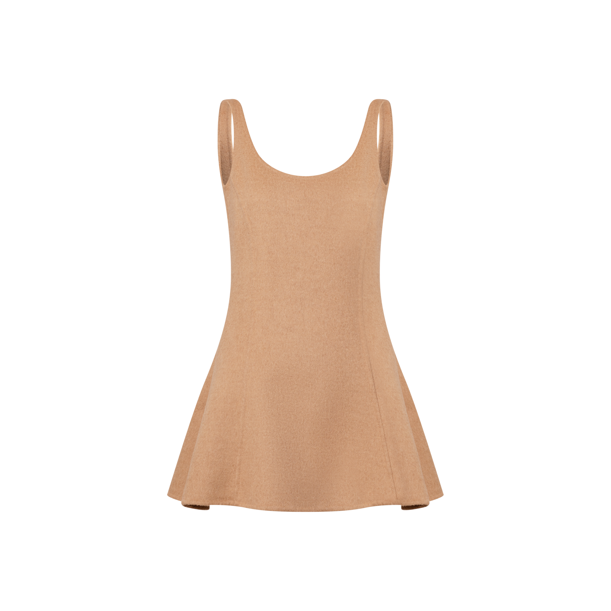 Scoop Back Camel Skater Dress  in Women