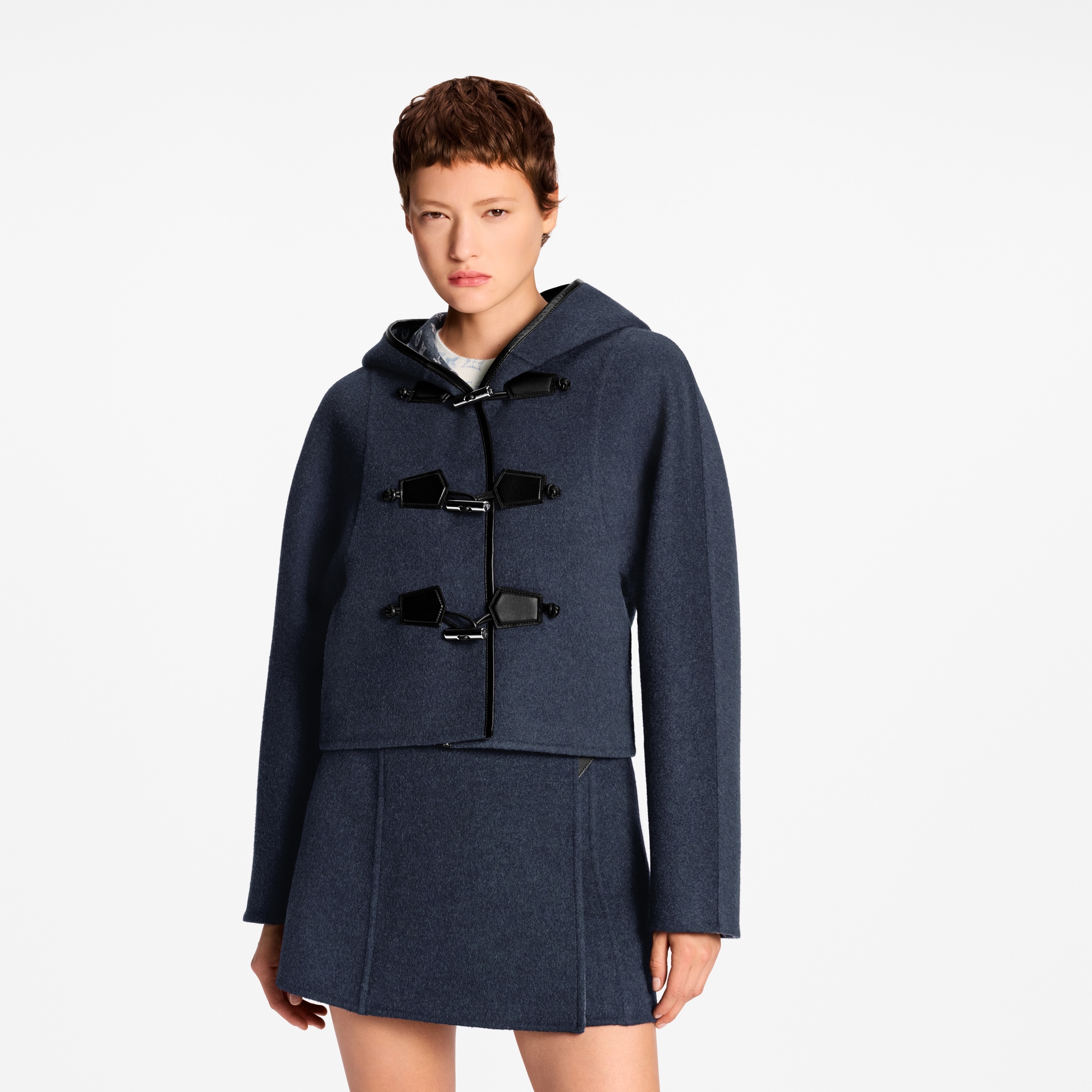 Short Hooded Duffle Coat  in Women