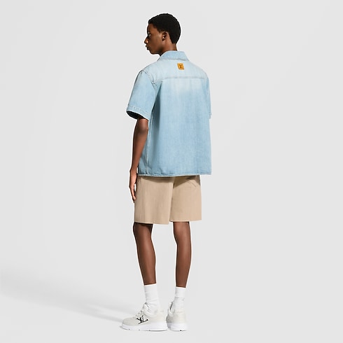 Short-Sleeved Denim Shirt in Men's Ready to Wear Shirts collections by Louis Vuitton (Product zoom)