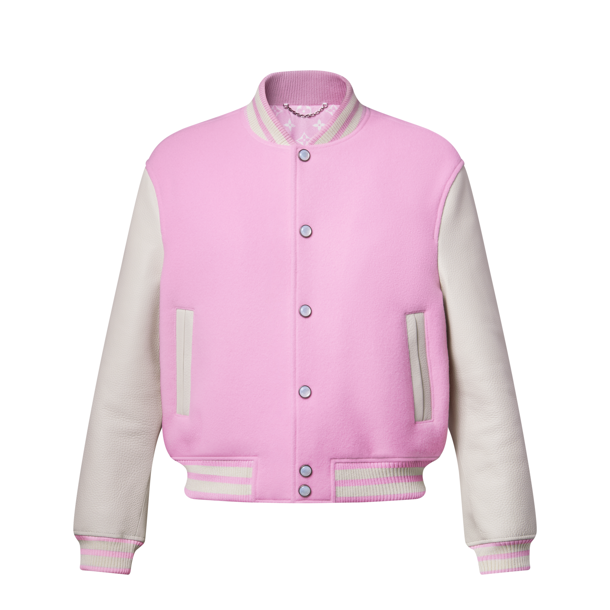 Signature Leather Varsity Jacket  in Men