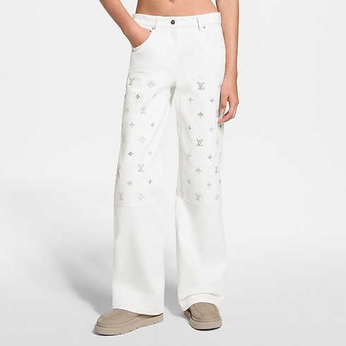 Signature Sequin Wide-Leg Jeans cropped view