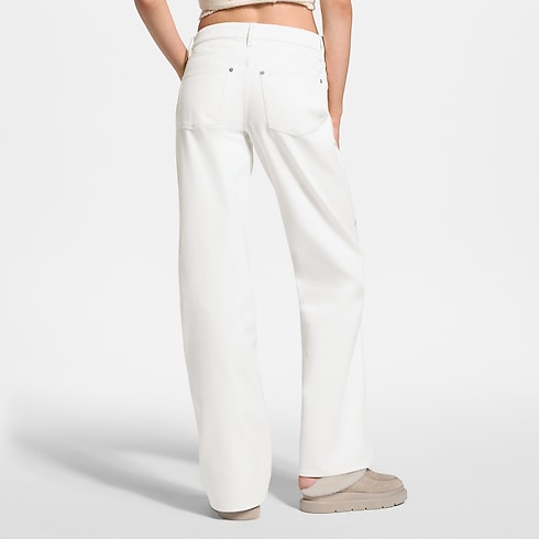 Signature Sequin Wide-Leg Jeans cropped worn view