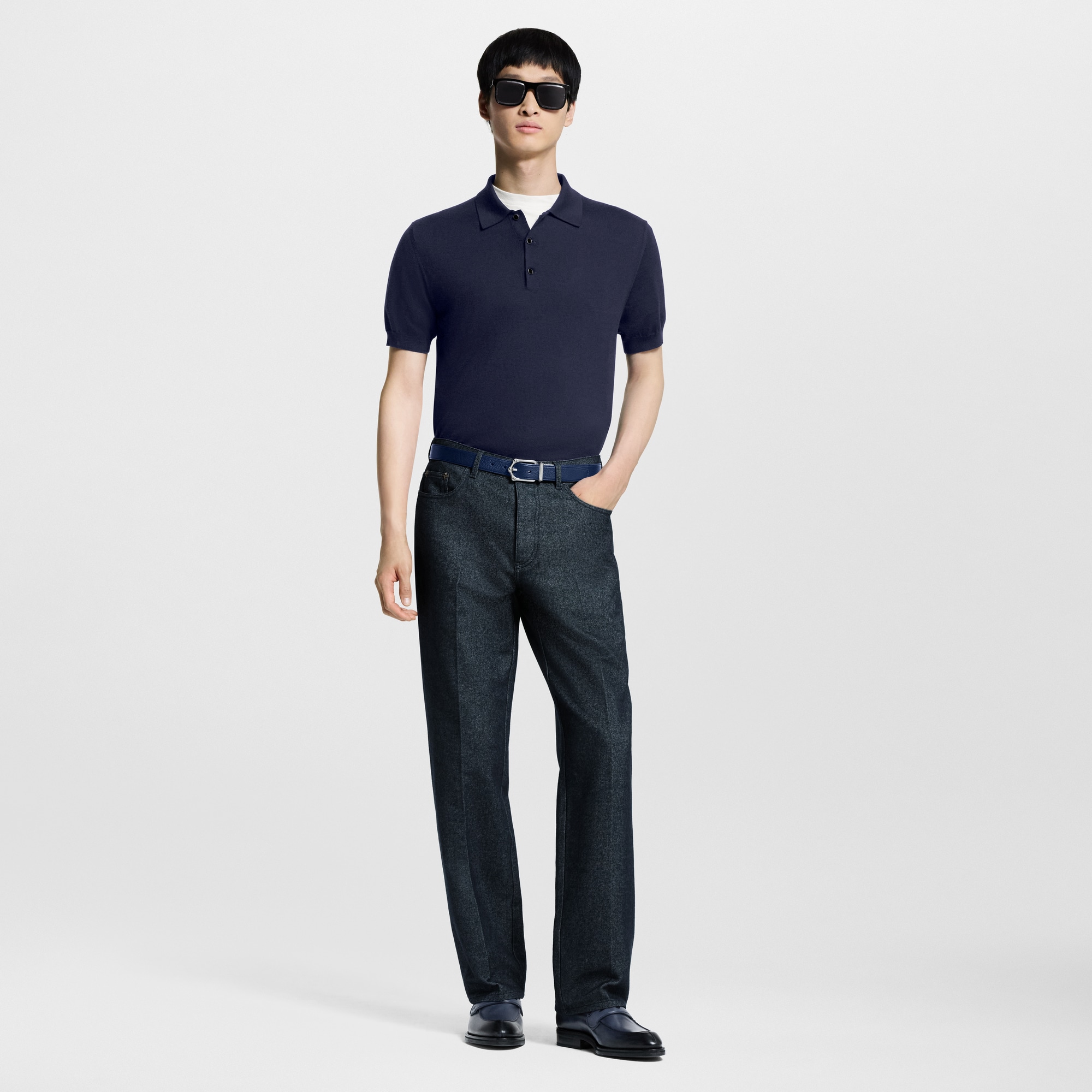 Signature Silk-Blend Short-Sleeved Polo Shirt  in Men