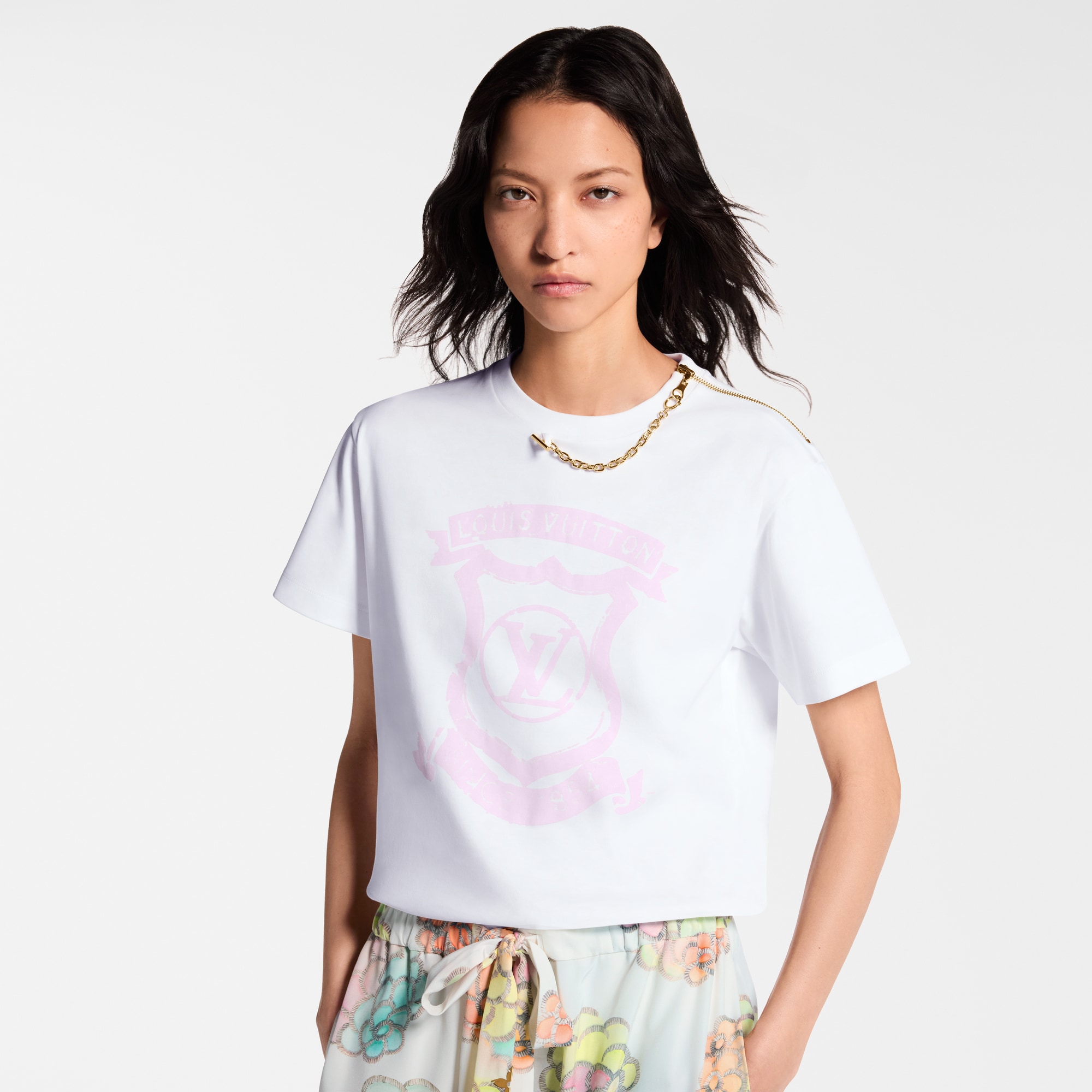 標誌拉鏈細節 T 恤  in 女士