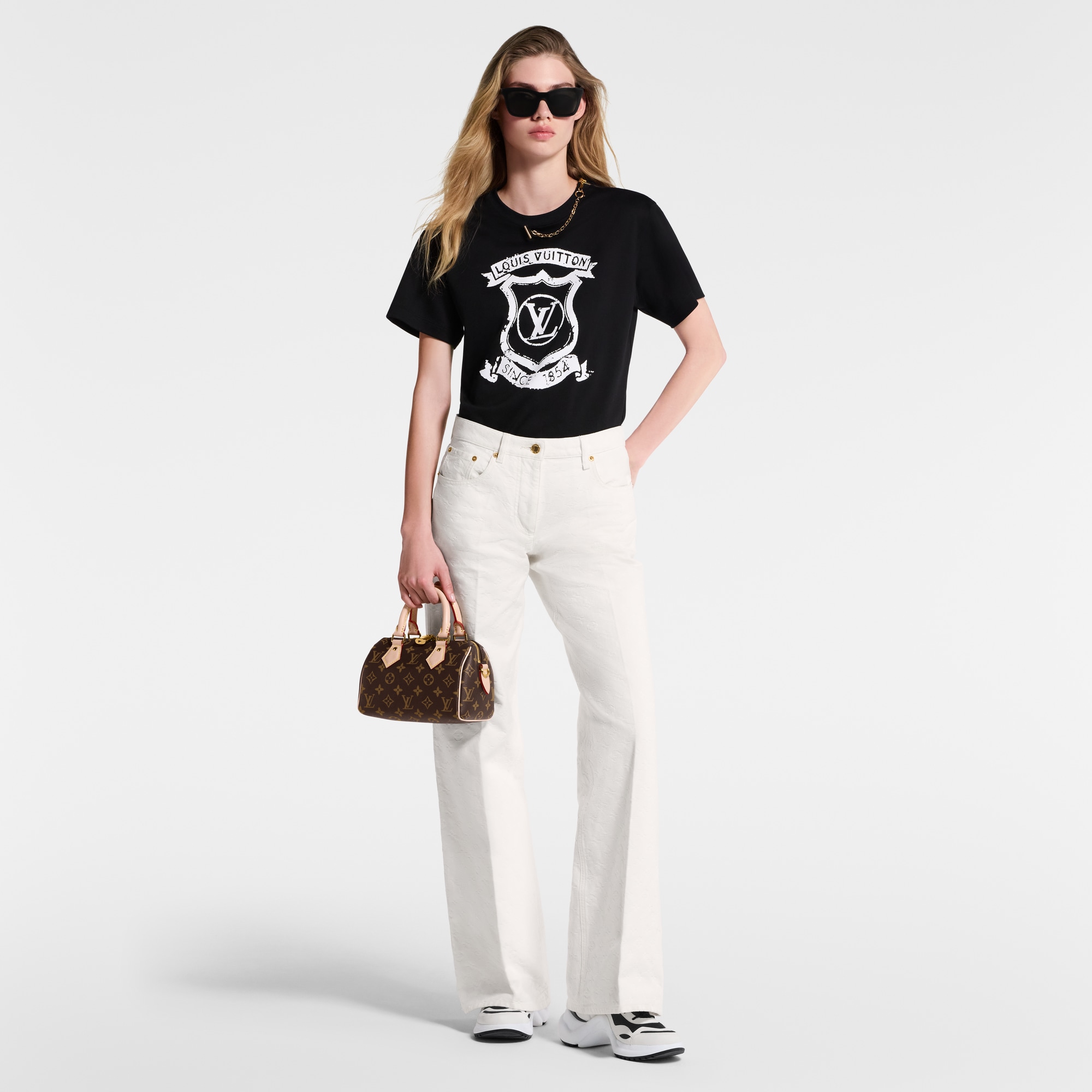 標誌拉鏈細節 T 恤  in 女士