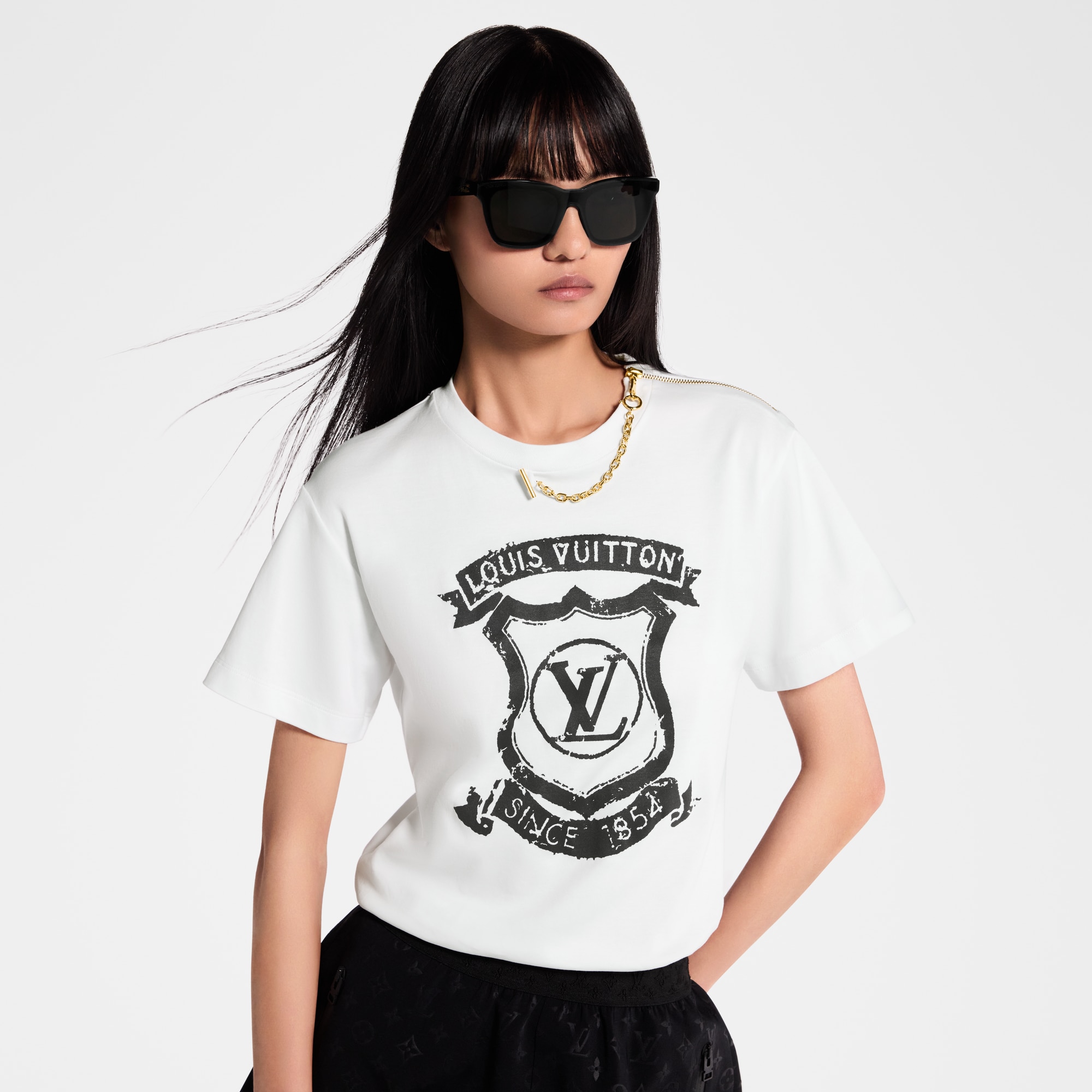 Signature Zipper Detail T-Shirt  in Women