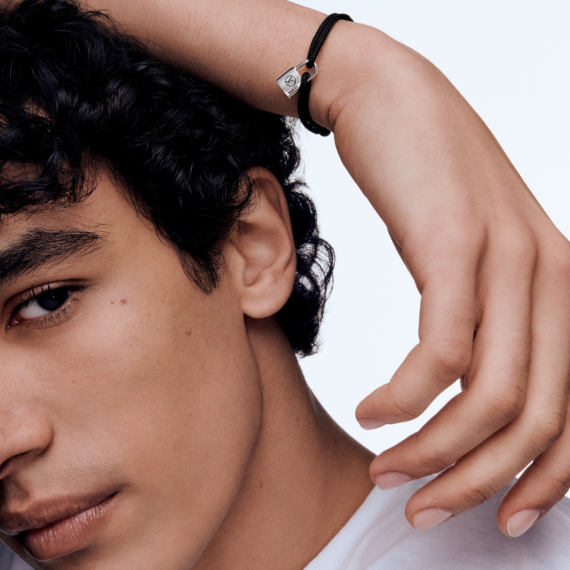 Silver Lockit Bracelet, Sterling Silver Black Laquered and Black Polyester Cord  in Jewellery