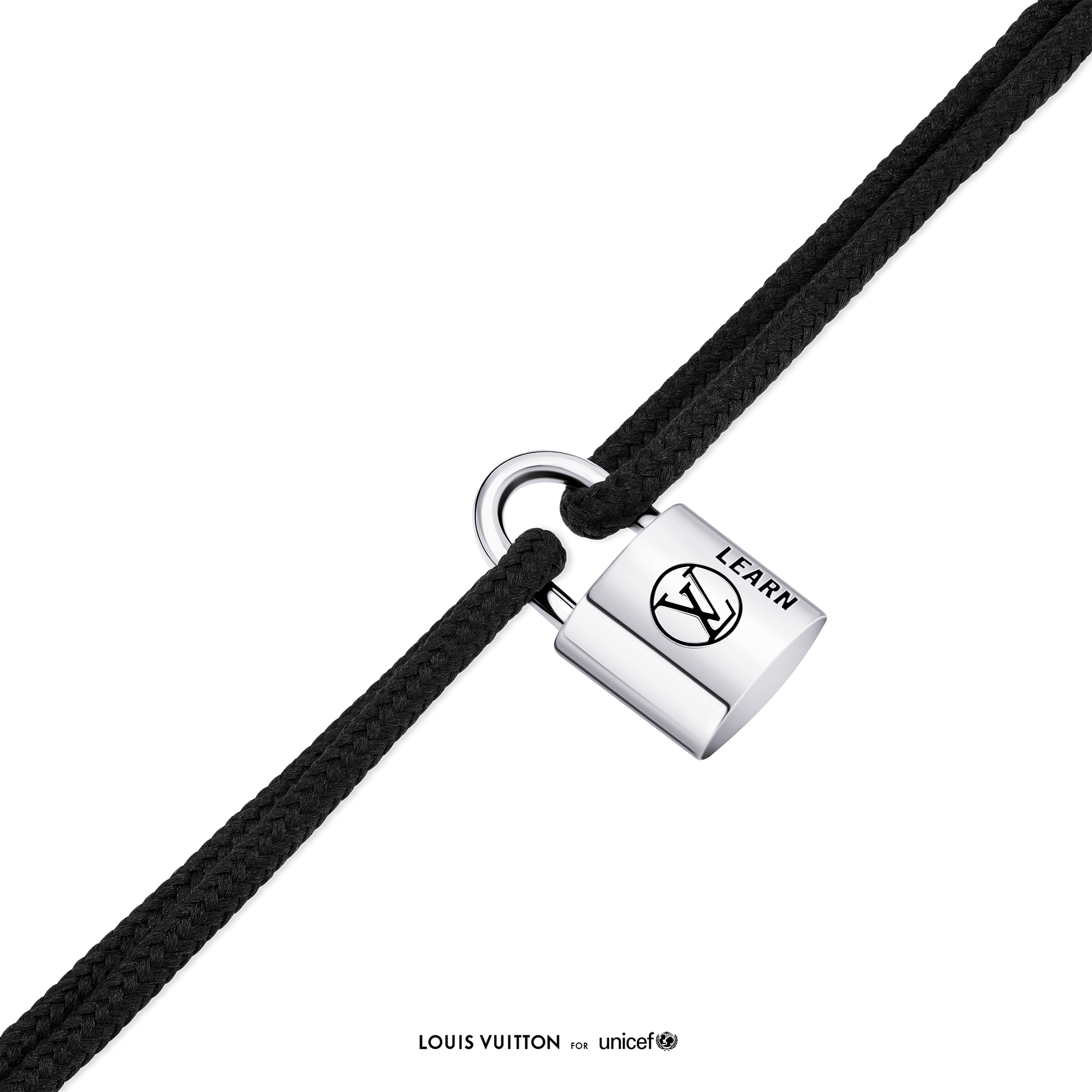Silver Lockit Bracelet, Sterling Silver Black Laquered and Black Polyester Cord  in Jewellery