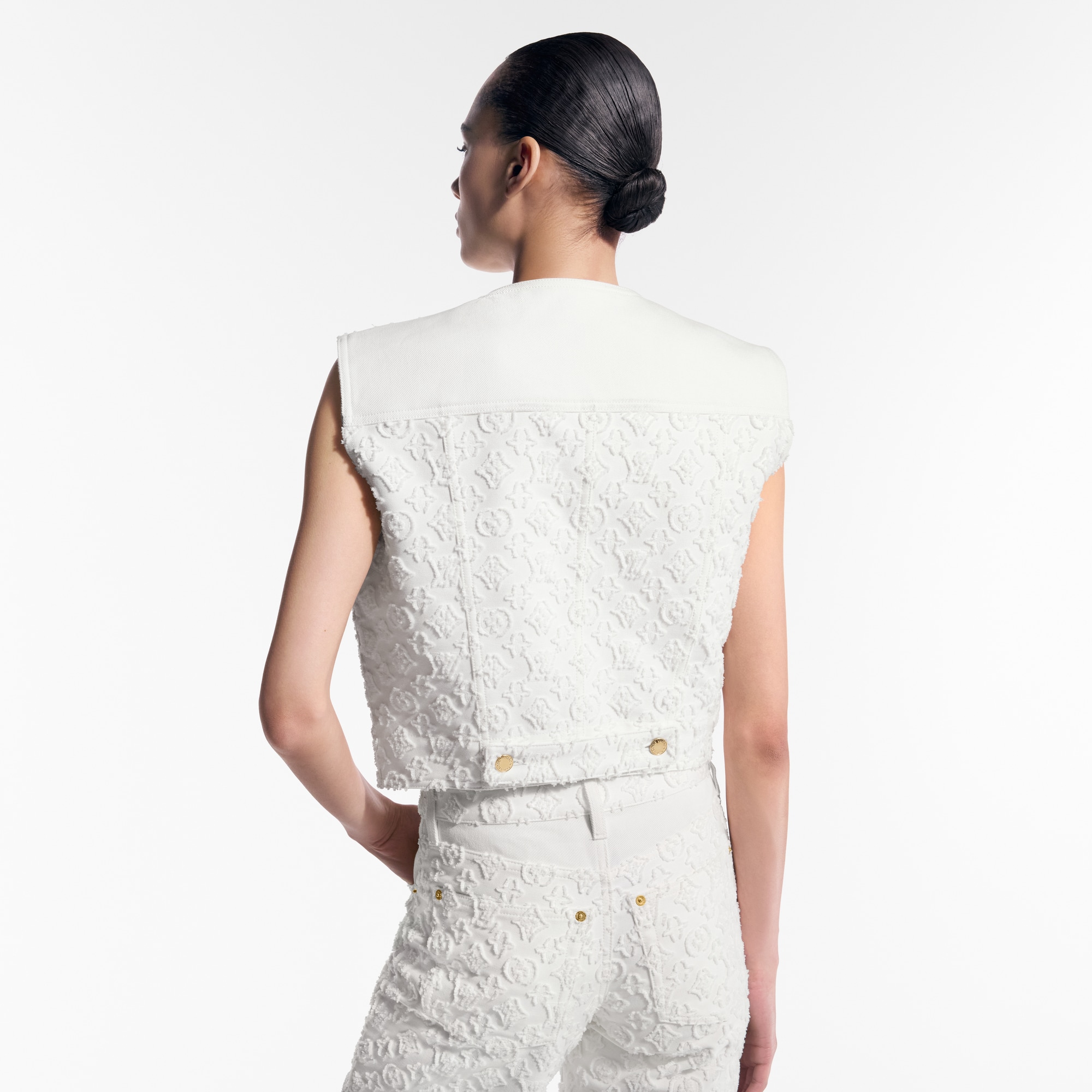 Monogram Fil Coupé 法式刺繡無袖牛仔外套  in 女士