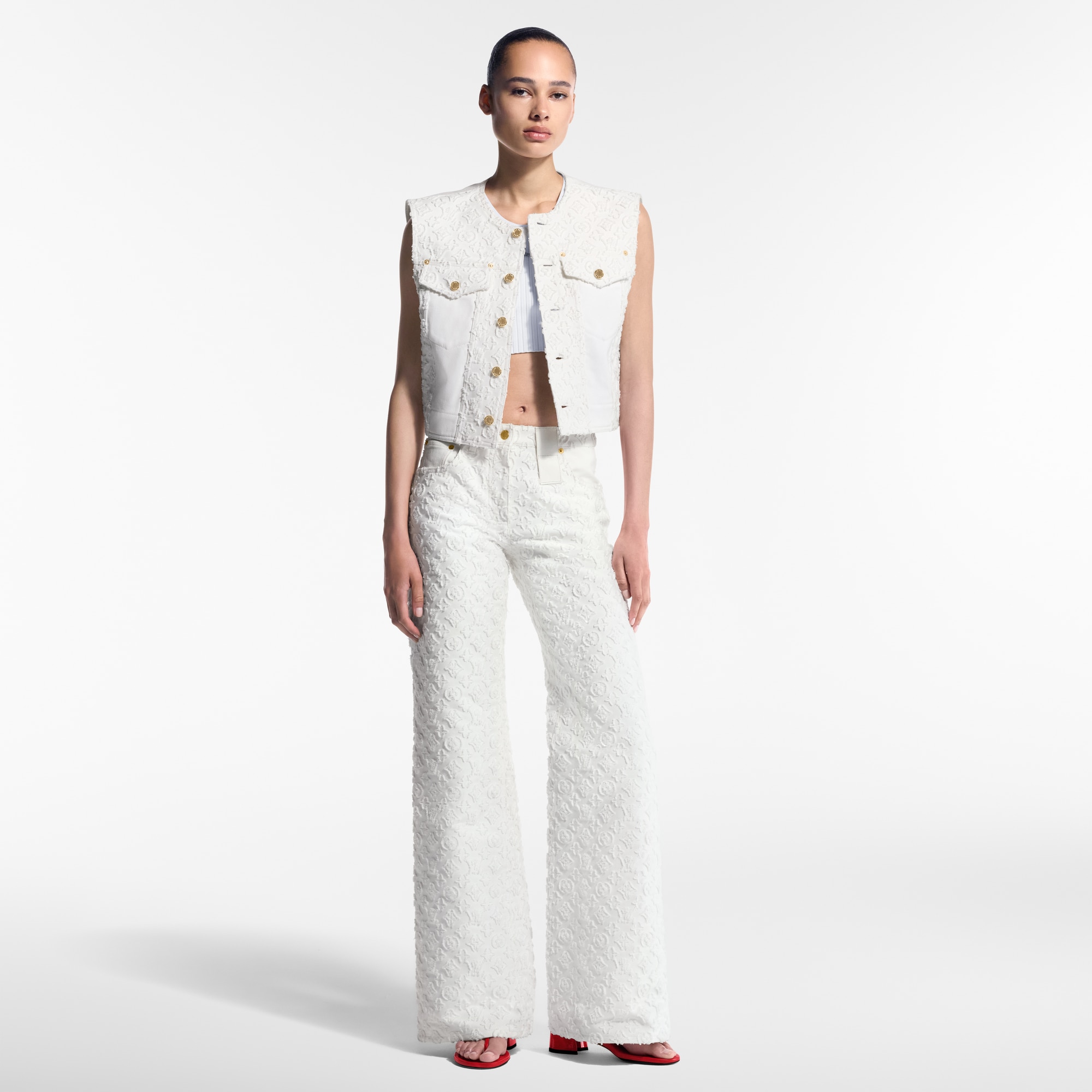 Monogram Fil Coupé 法式刺繡無袖牛仔外套  in 女士