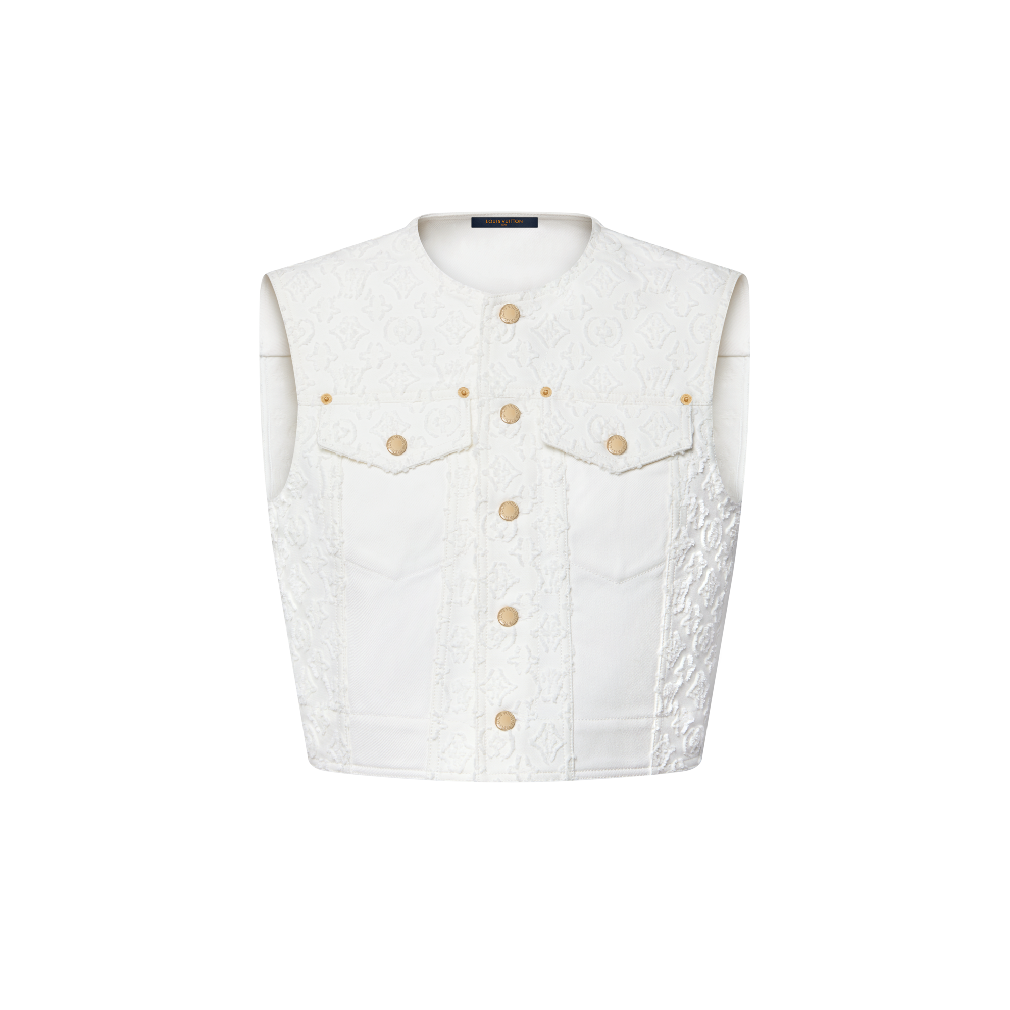 Sleeveless Monogram Fil Coupé Denim Jacket  in Women