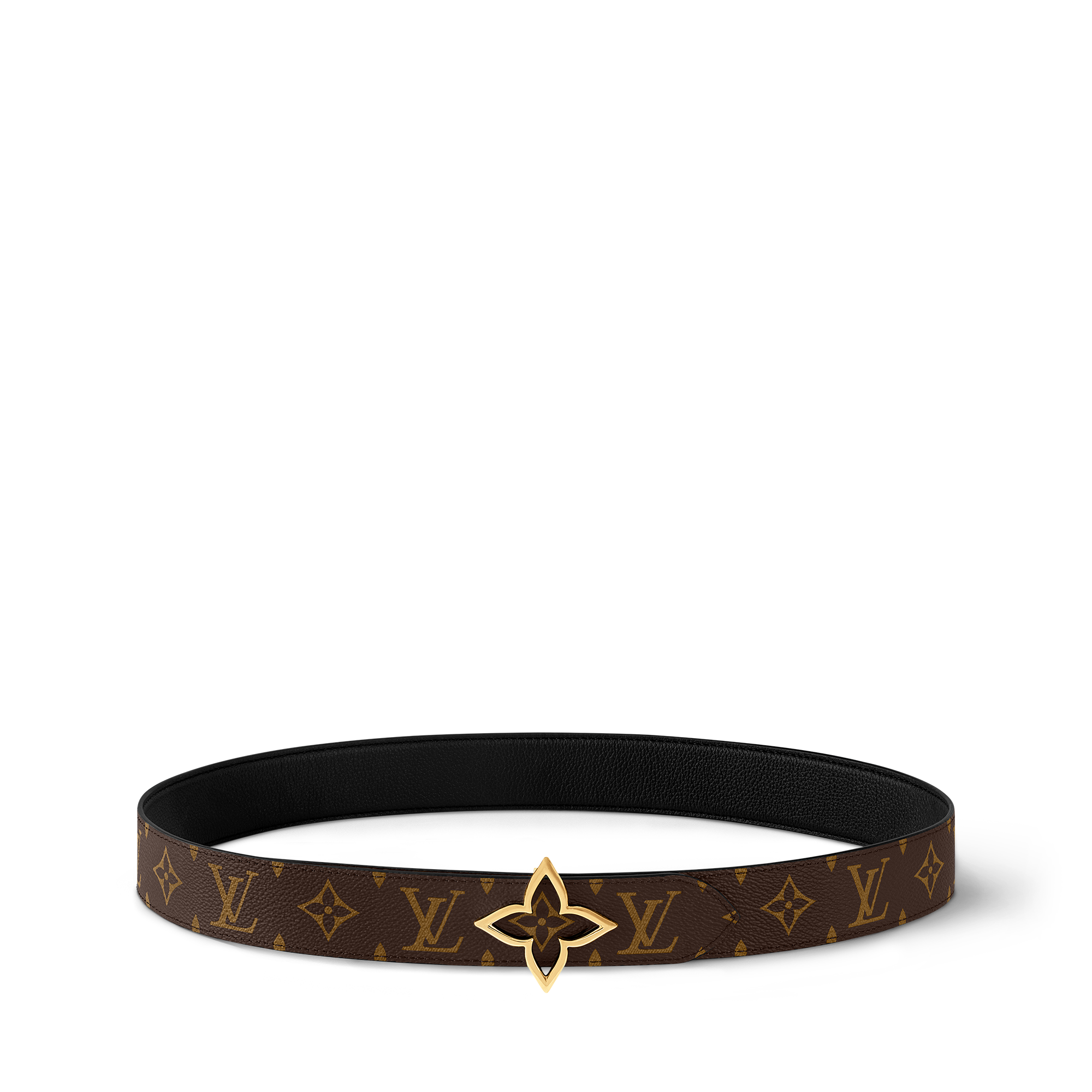 Slim Flower 35毫米雙面皮帶 Monogram 帆布 in 女士