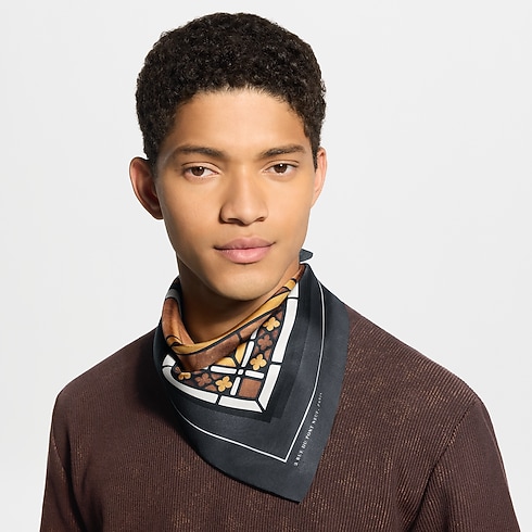 Stained Glass Flower Silk Square . in Men's Accessories Silk and Bandanas collections by Louis Vuitton (Product zoom)