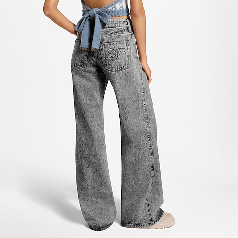 Stonewashed Flare Jeans in Women's Ready to Wear Pants and Shorts collections by Louis Vuitton (Product zoom)