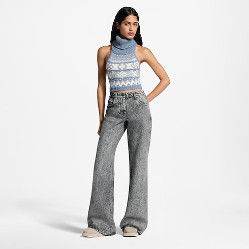 Stonewashed Flare Jeans in Women's Ready to Wear Pants and Shorts collections by Louis Vuitton (Product zoom)