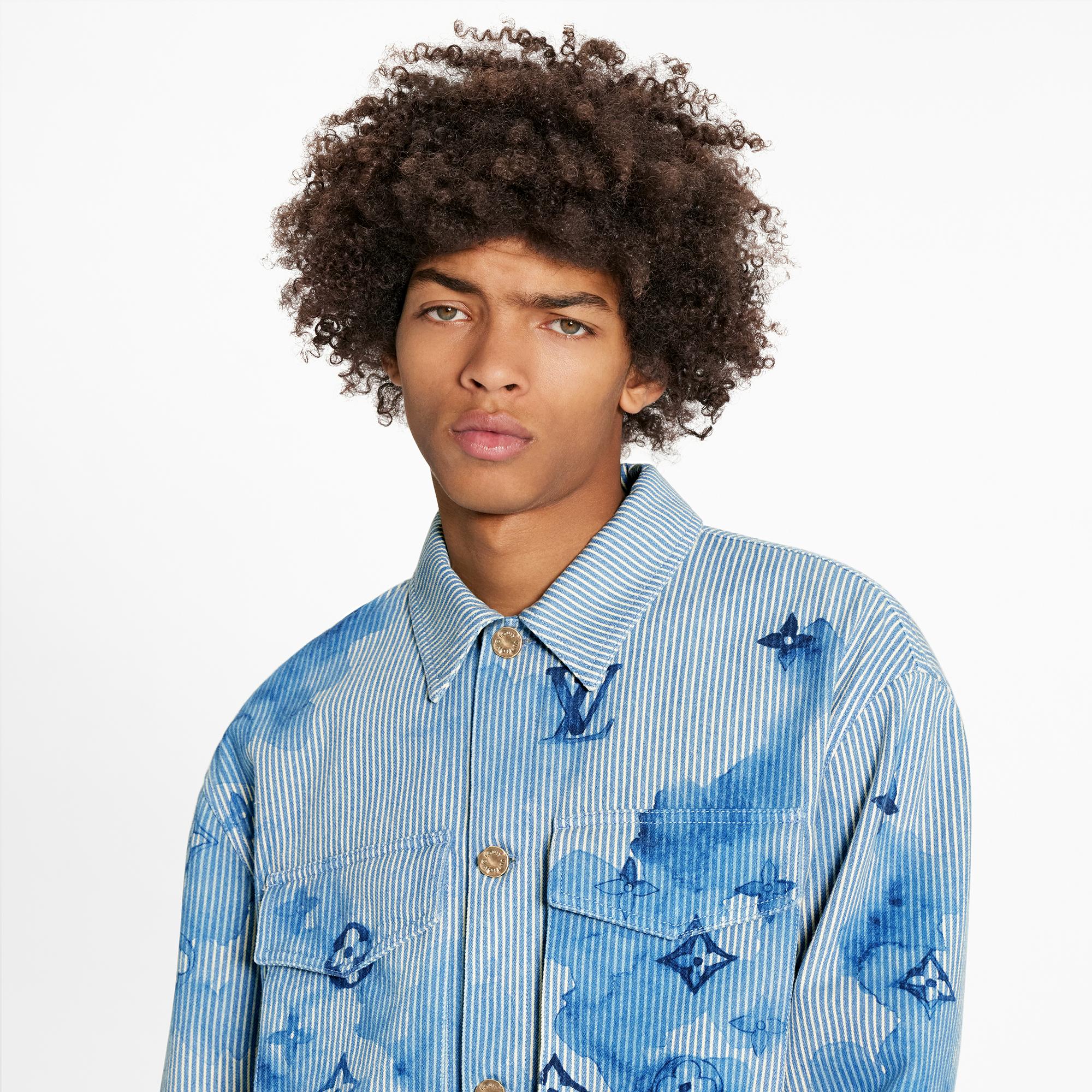 Striped Monogram Workwear Denim Shirt 