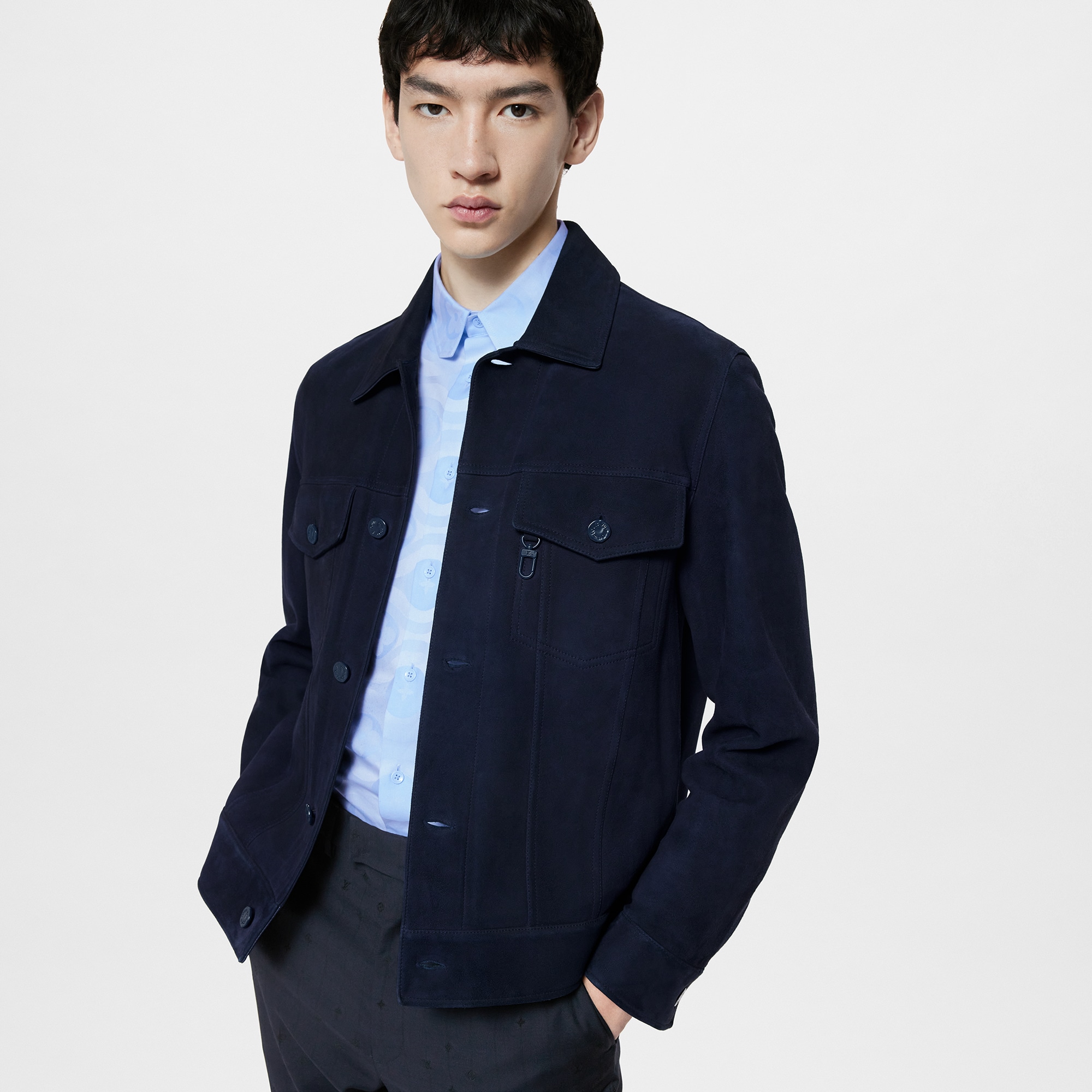 Suede Denim Jacket  in Men