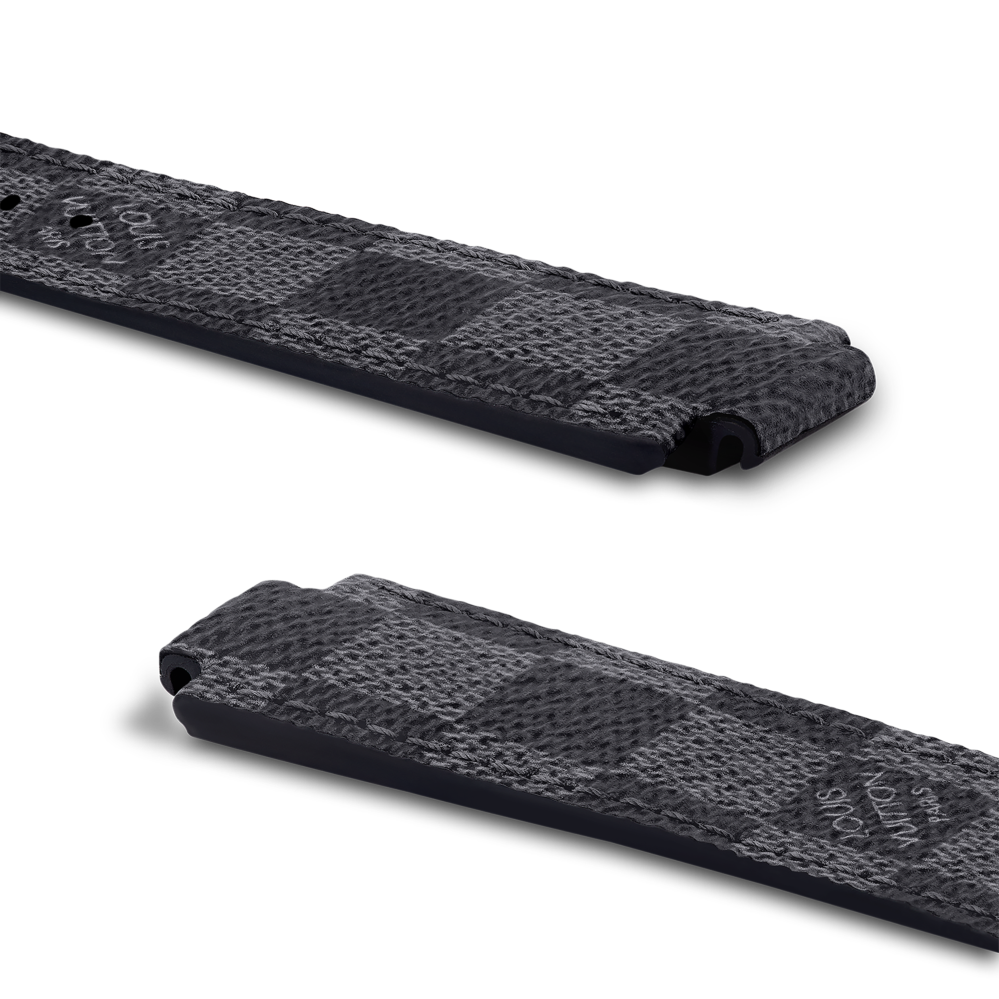 Tambour Damier Graphite Canvas Strap  in Watches