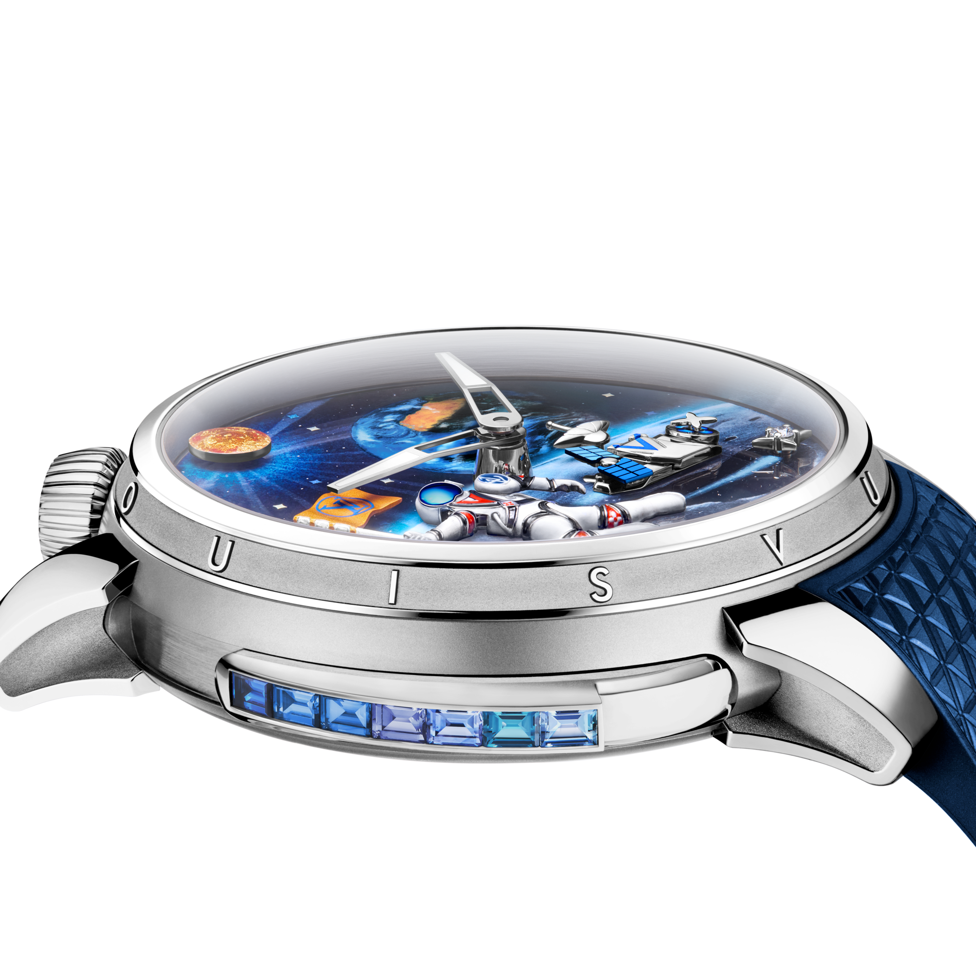 Tambour Taiko Galactique, Manual, 46.7mm, Titanium and White Gold  in Watches