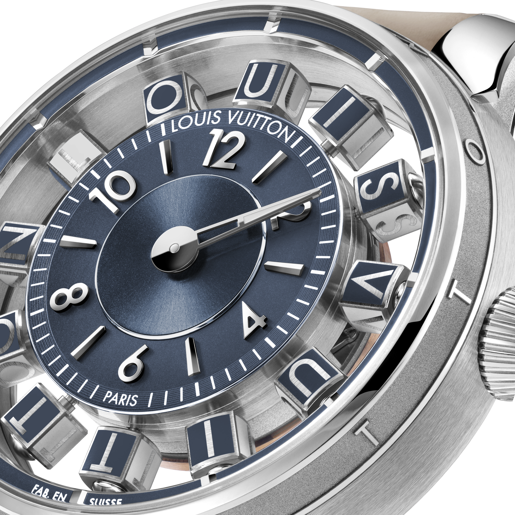 Tambour Taiko Spin Time Air, Automatic, 42.5mm, White gold  in Watches