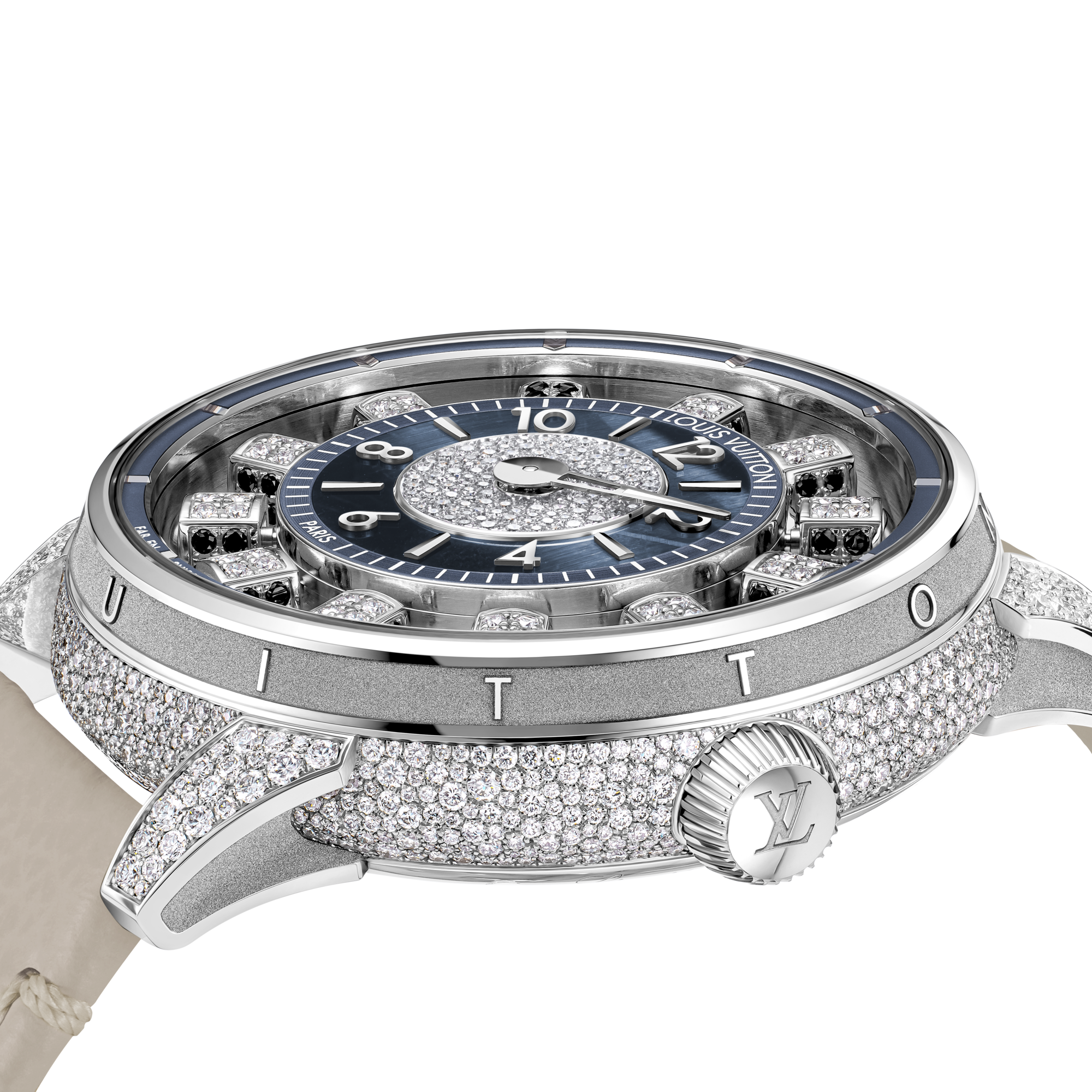 Tambour Taiko Spin Time Air, Automatic, 42.5mm, White gold, Hawk