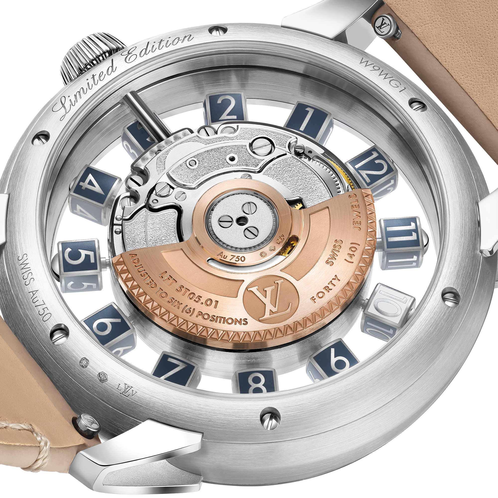 Tambour Taiko Spin Time Air Flying Tourbillon, Automatic, 42.5mm, White gold  in Watches