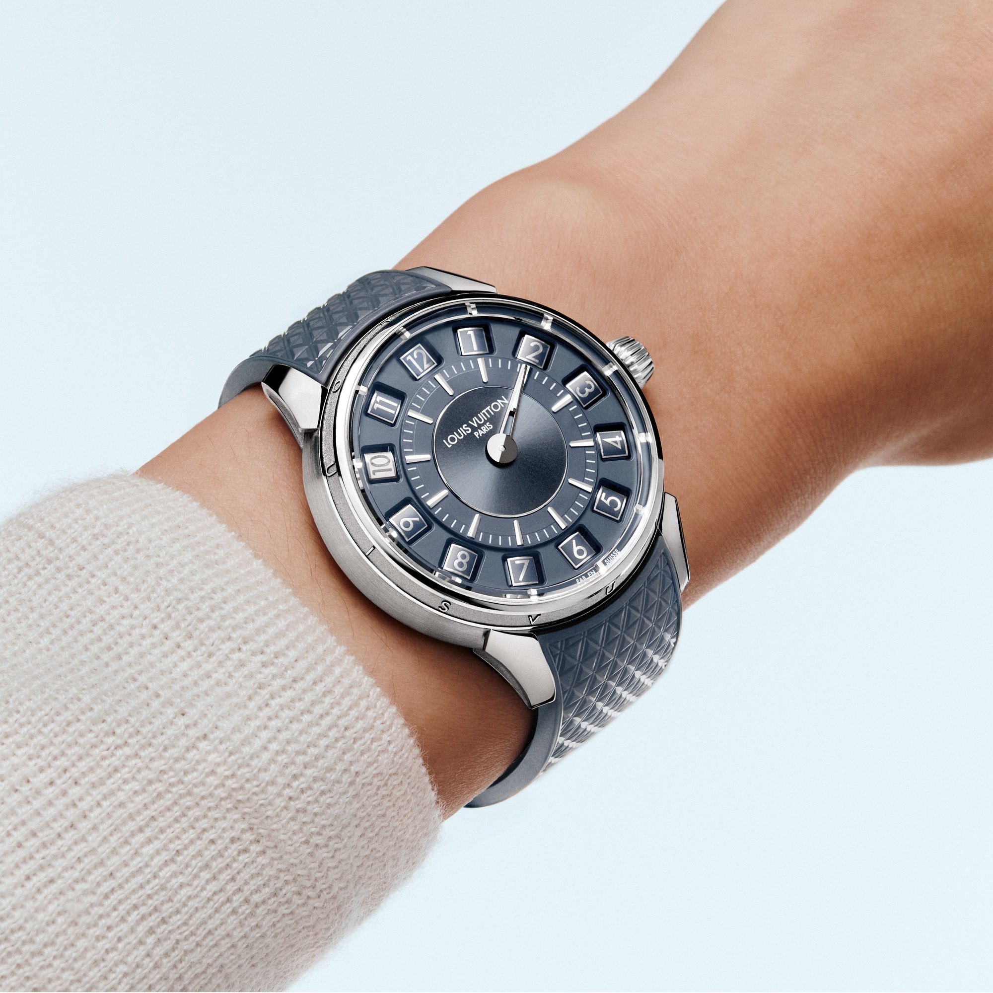 Tambour Taiko Spin Time, Automatic, 39.5mm, White gold  in Watches