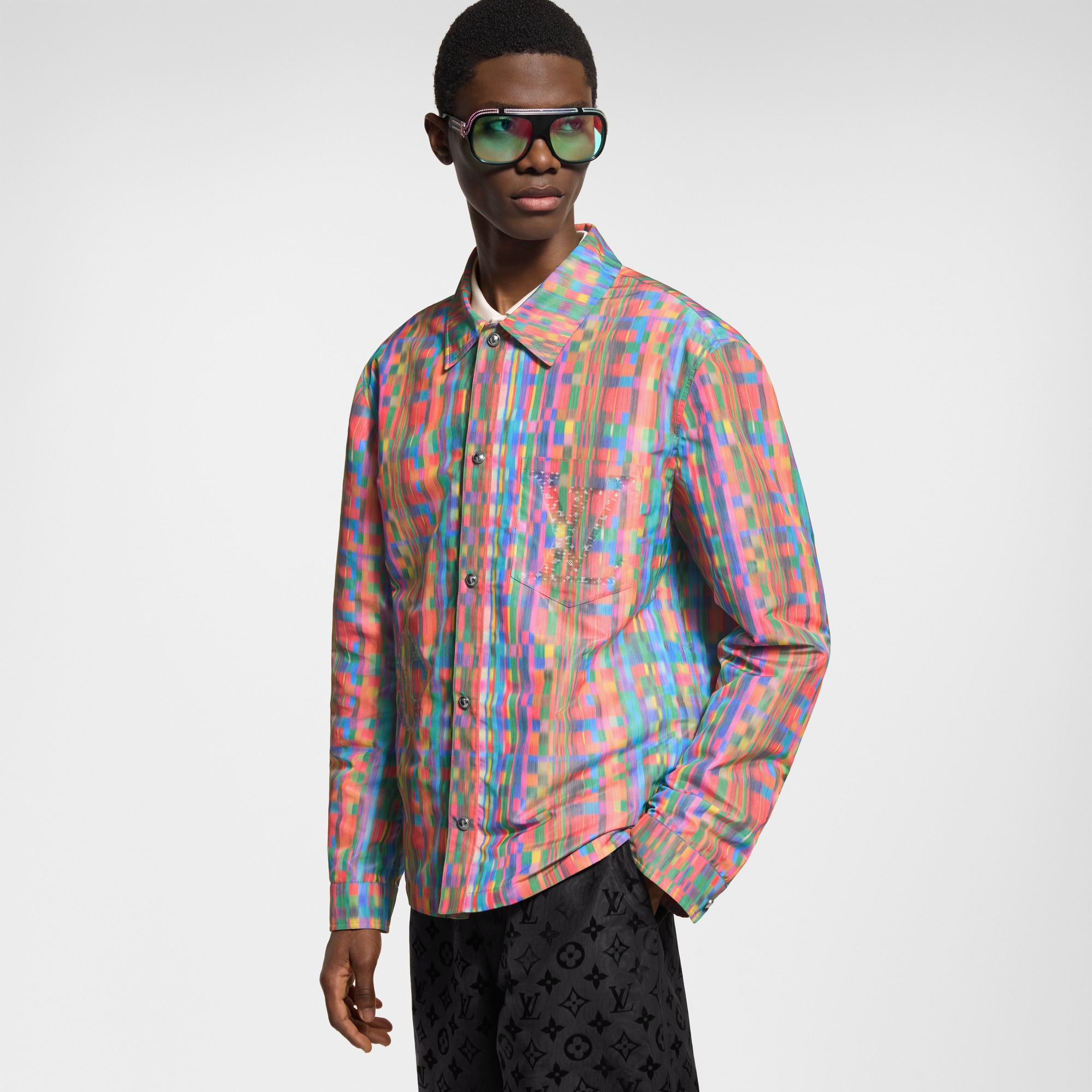 Trompe L’Oeil Printed Overshirt  in Men