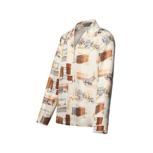 Trunk Print Pajama Shirt in Women's Ready to Wear Tops and Shirts collections by Louis Vuitton (Product zoom)