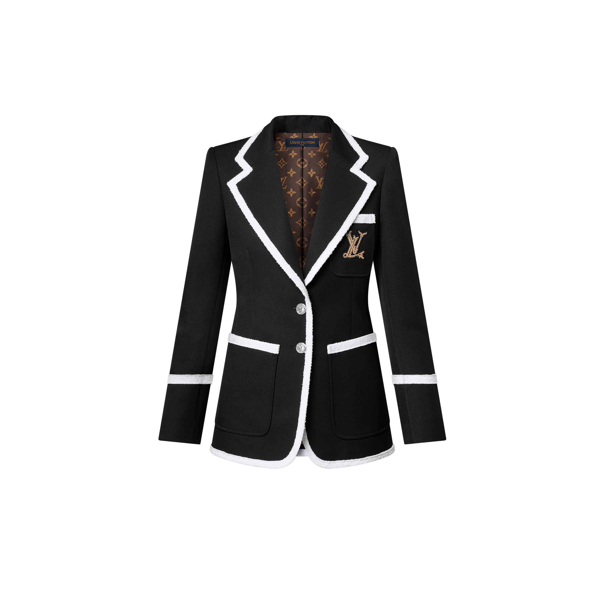 Tweed Trim Preppy Blazer  in Women