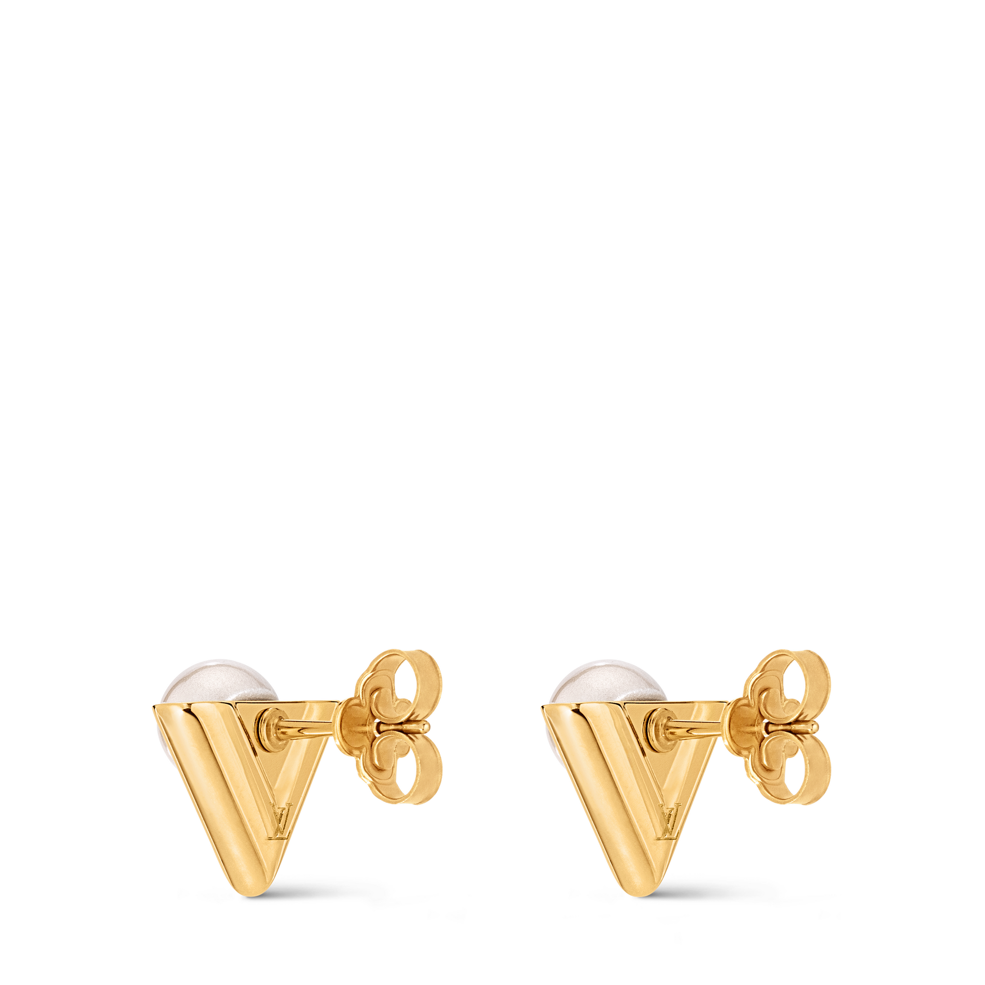 V For Vuitton Pearl And Metal Earrings . in Women