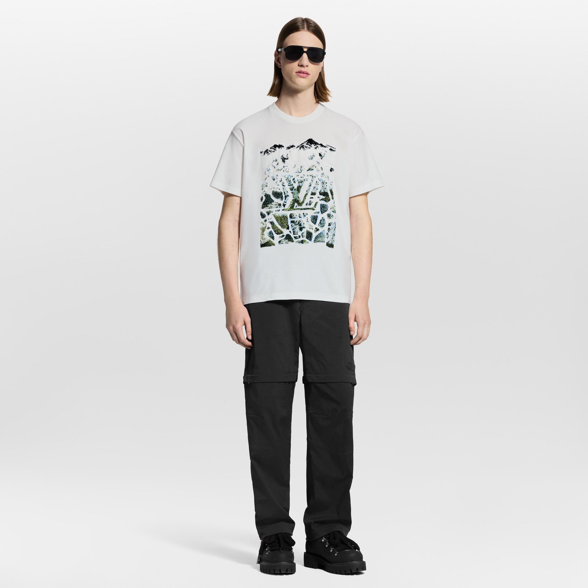 絲絨提花短袖 T 恤  in 男士