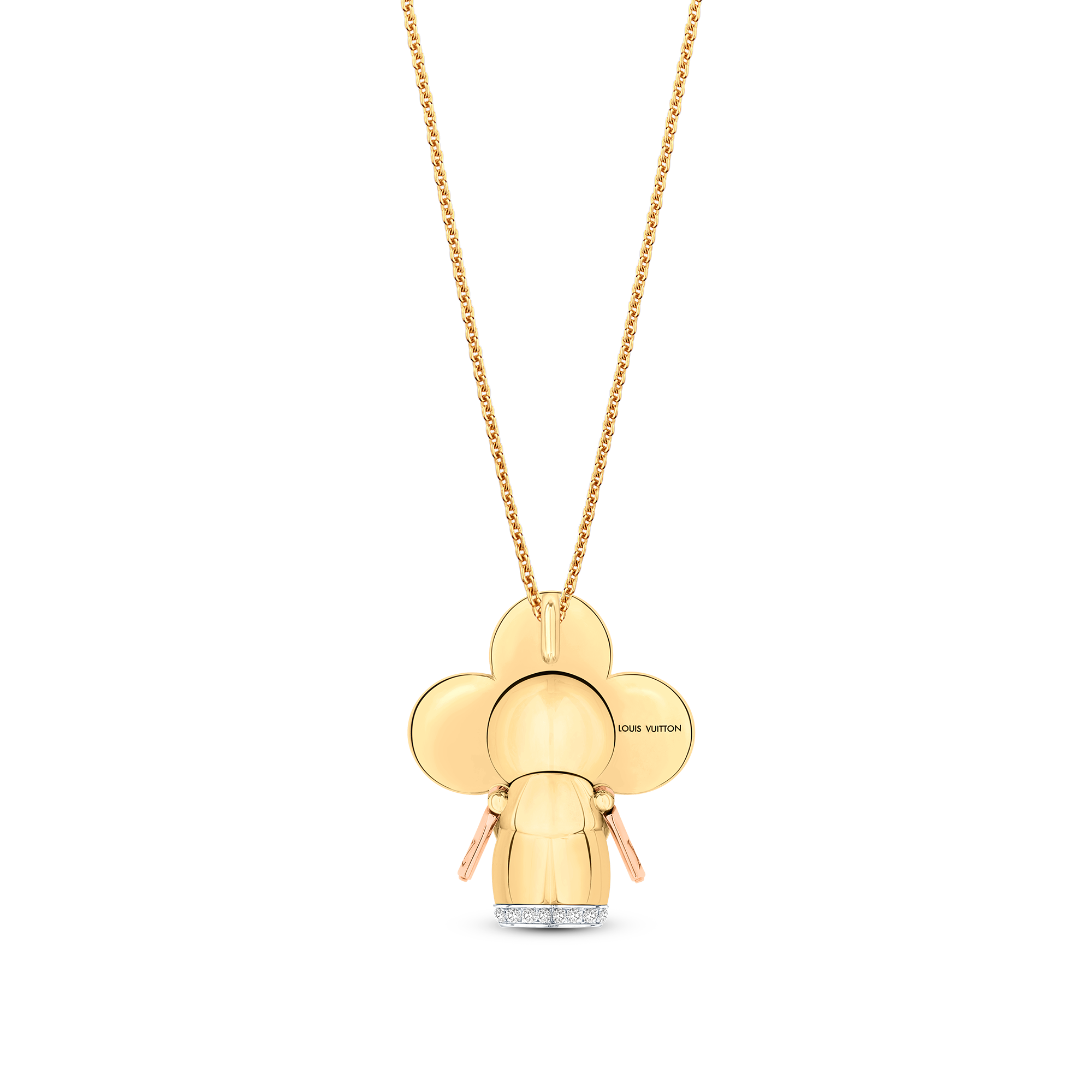 Vivienne 三色金及紅色漆光效果配鑽石吊墜  in 珠寶系列