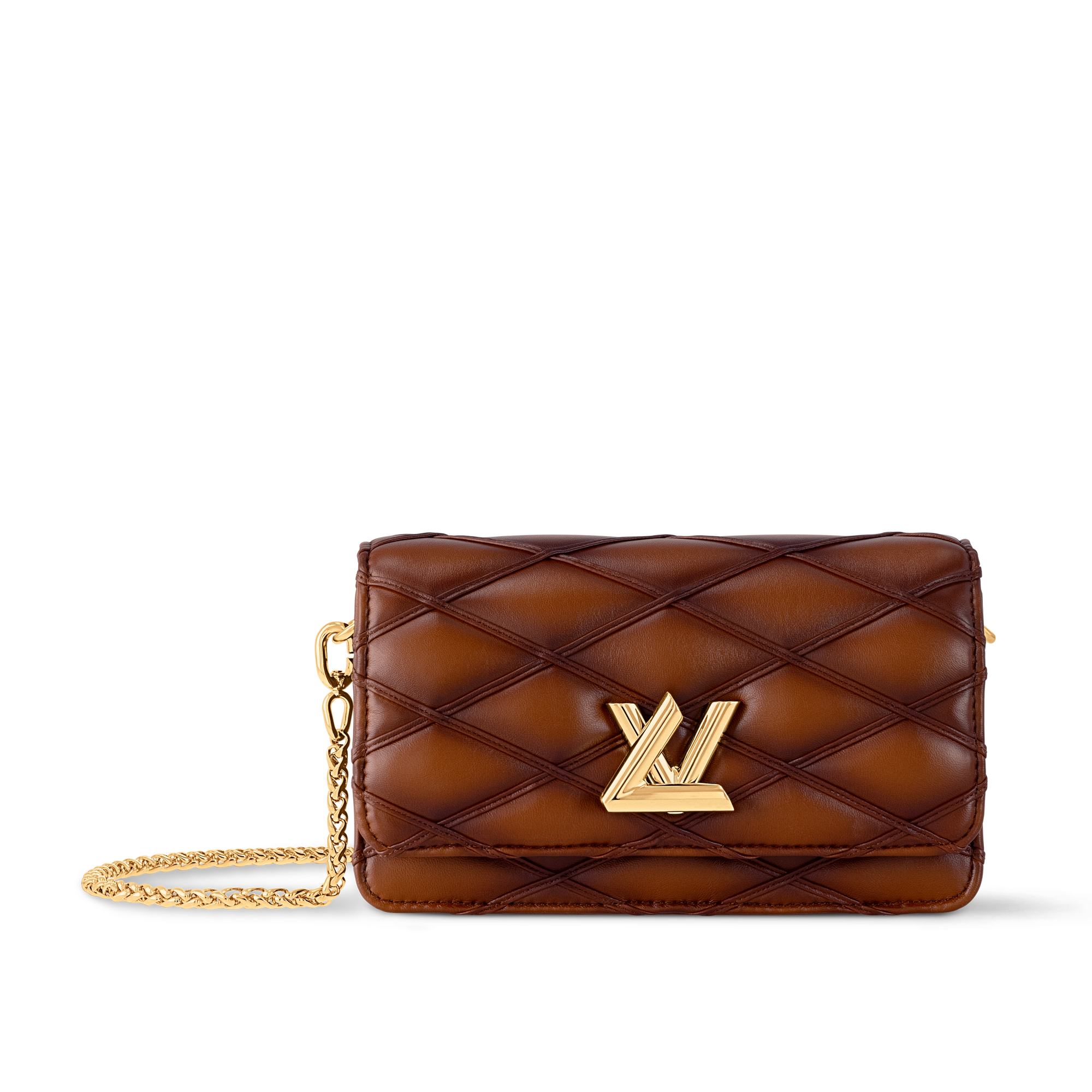 Wallet On Chain GO-14 Malletage Leather in Women
