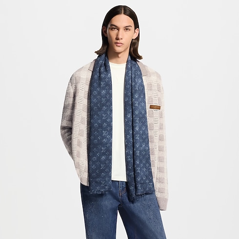Washed Monogram Ghost Stole . in Men's Accessories Scarves for Men collections by Louis Vuitton (Product zoom)