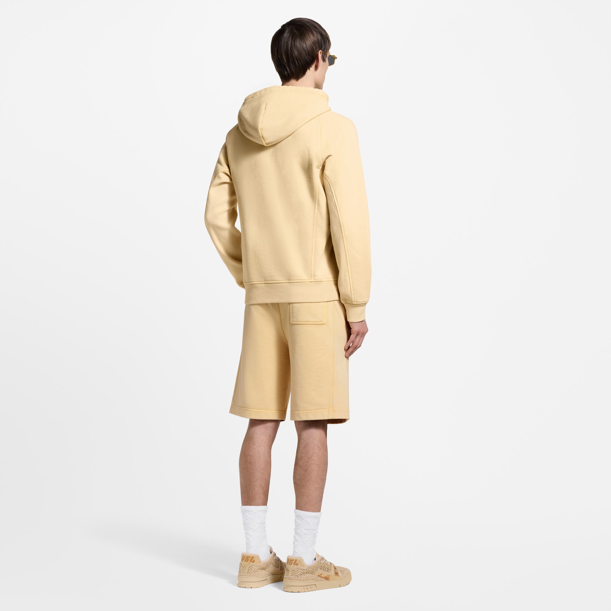 Washed Ribbed Hoodie  in Men