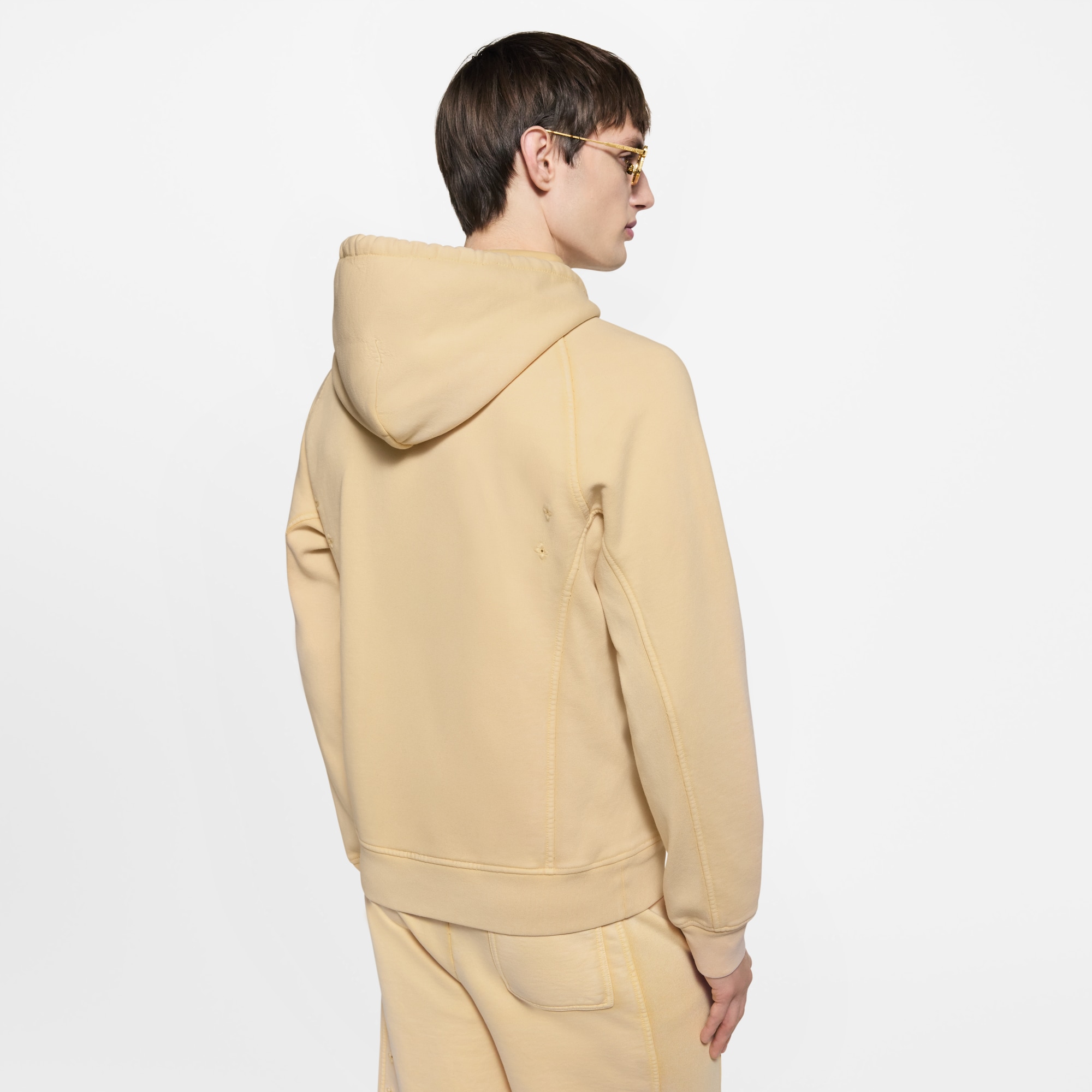 Washed Ribbed Hoodie  in Men