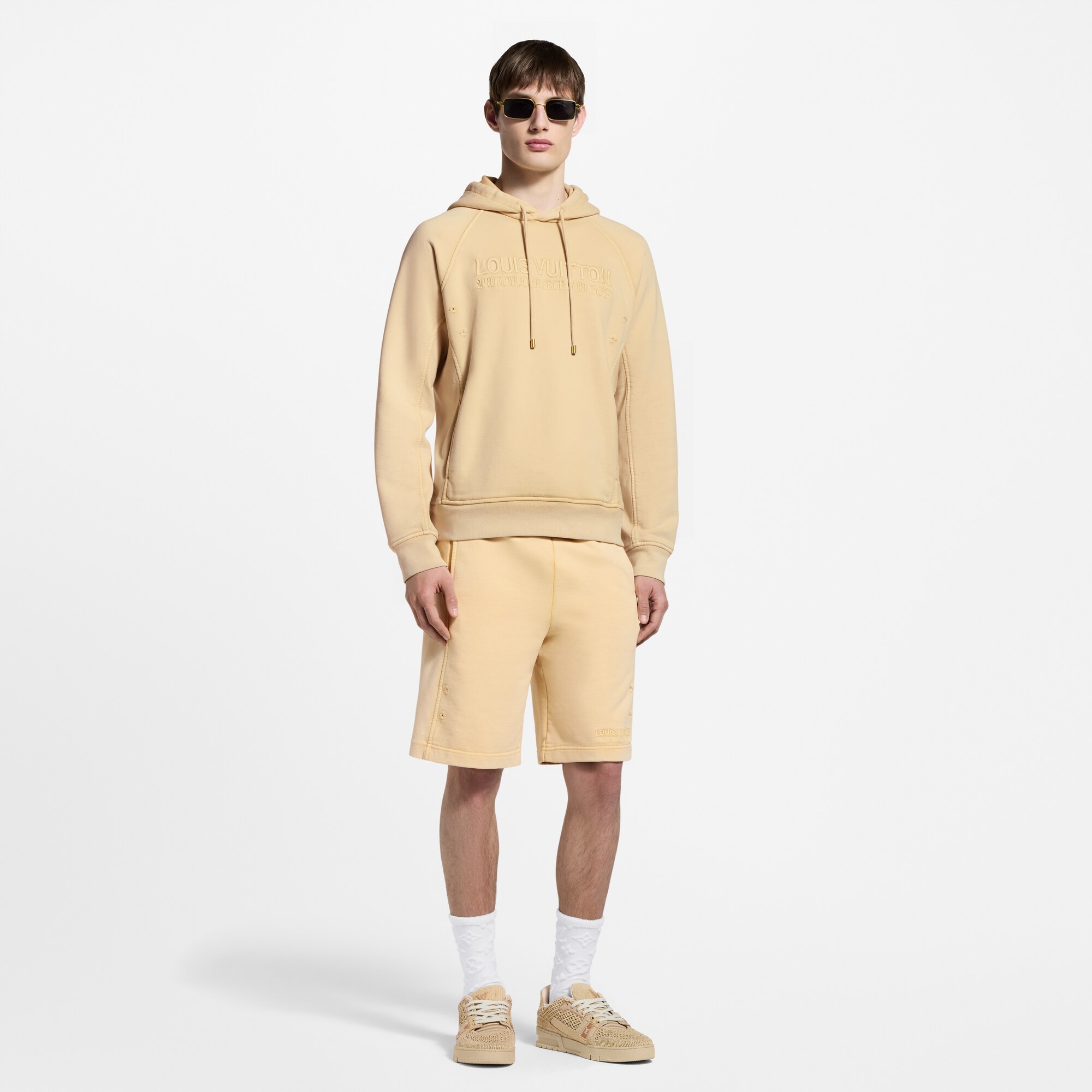 Washed Ribbed Hoodie  in Men