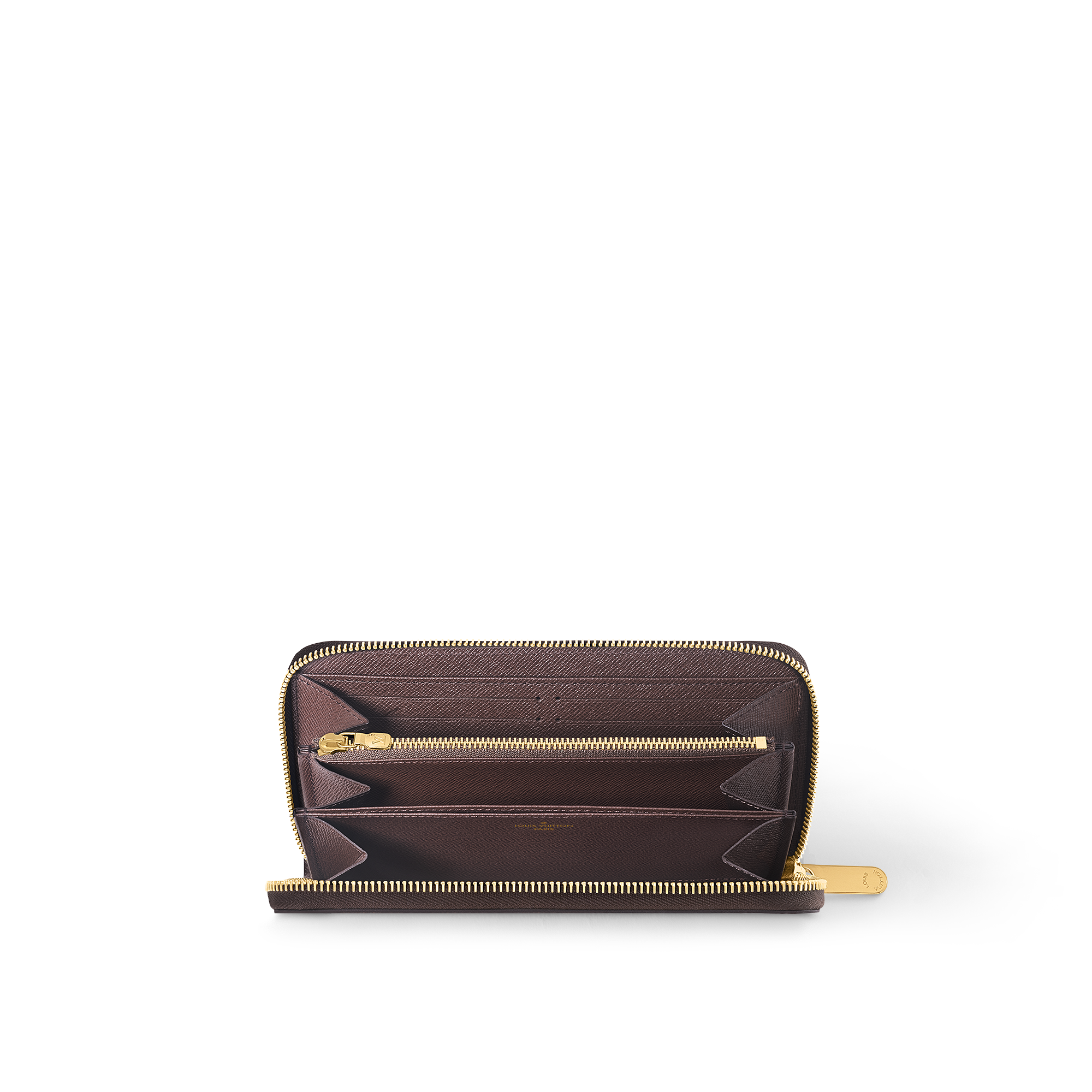 拉鏈銀包 Damier Ebène 帆布 in 女士