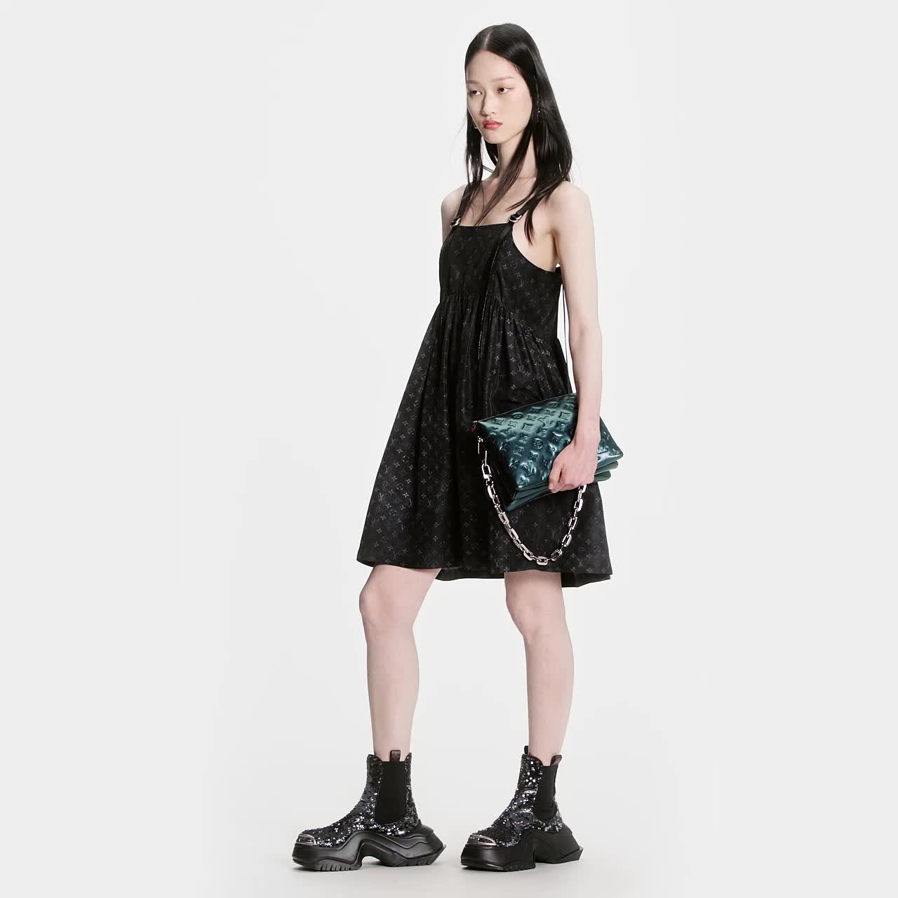 Leather Strap Monogram Cloud Dress - Dresses - 1AAY4Y | LOUIS VUITTON